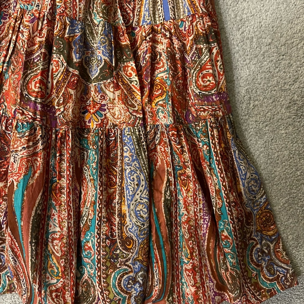 Ralph Lauren Multicolor Paisley Tiered Maxi Skirt Size SMALL - Picture 4 of 6